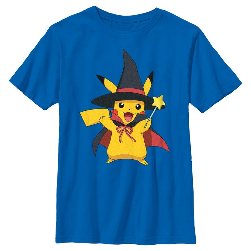 Boy's Pokemon Halloween Pikachu Witch Costume T-Shirt, 1 of 6