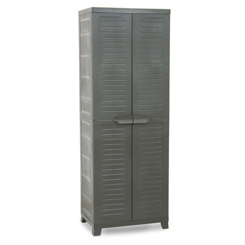 Ram Quality Products Prestige Utility 3 Shelf Lockable Storage Cabinet, Black