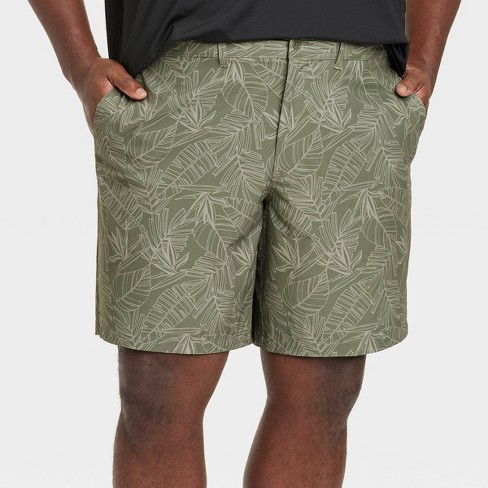 Men's Big & Tall 9" Leaf Print Swim Shorts - Goodfellow & Co™ Military Green - image 1 of 3