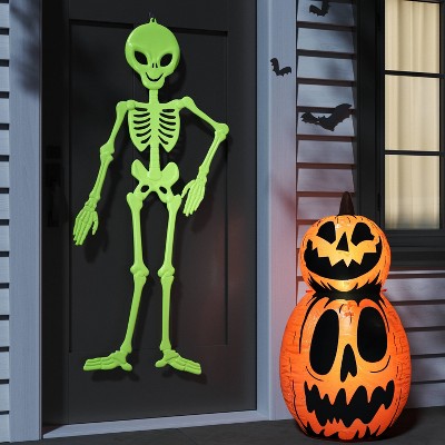 59" 3D Jointed Alien Skeleton Halloween Decorative Prop Green - Hyde and EEK! Boutique™