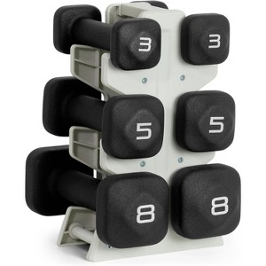 Neoprene Dumbbell Set with Storage Rack, Non-Slip Anti-Roll Hand Weights for Home Gym - 1 of 4