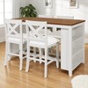 5-Piece Counter Height Dining Table Set with 4 Upholstered Chairs, Wood Kitchen Table with 3-Tier Storage Shelf for Dining Room or Small Space - 3 of 4
