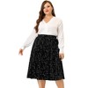 Agnes Orinda Women's Plus Size Outfits Velvet A Line Knee Length Star Flare Skirt - 3 of 4
