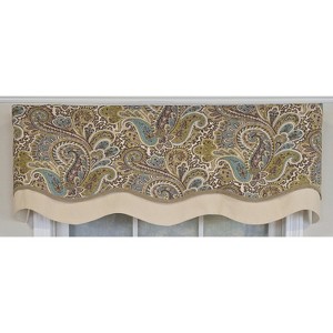 RLF Home 100% Cotton Edenbridge Glory  Fully lined Windows Rod Pocket Valance 50" x 16"  Gray - 1 of 4