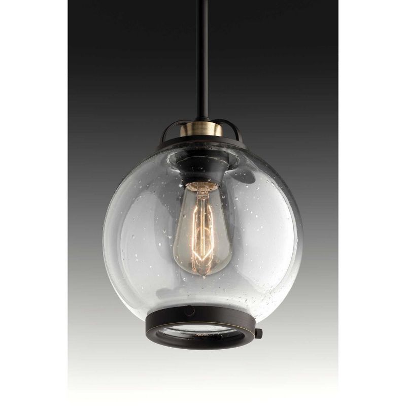 Progress Lighting Chronicle 1-Light Mini-Pendant, Antique Bronze, Clear Seeded Glass, Steel, Dry Rated, 5 of 6