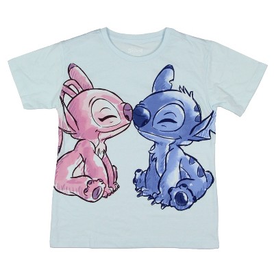 Disney Lilo & Stitch Girls' Stitch And Angel Watercolor T-Shirt