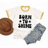 Simply Sage Market Women's Born To Shine Stars Short Sleeve Ringer Tee - 2 of 3