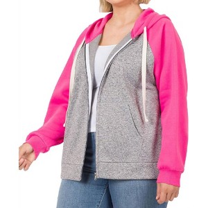 Women's Raglan Sleeved Hoodie - ZENANA - 1 of 4