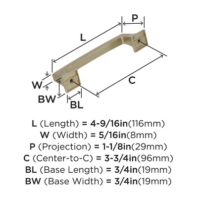 Golden Champagne 3-3/4" Steel Cabinet Drawer Pull
