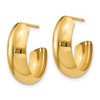 Black Bow Jewelry 6.75mm x 19mm Polished 14k Yellow Gold Domed J-Hoop Earrings - 2 of 4