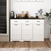 58 in.W Kitchen Island with Hidden Trash Cabinet, Modular Storage & Height-Adjustable Shelves - 2 of 4