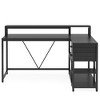 Resenkos Computer Desk, Office Desk, Study Desk,Reversible L-Shaped Desk, Industrial Corner Desk with Drawer & Shelves,Black - 4 of 4