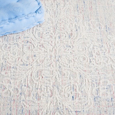 Light Grey/Ivory Hand Tufted Wool 5' x 8' Area Rug