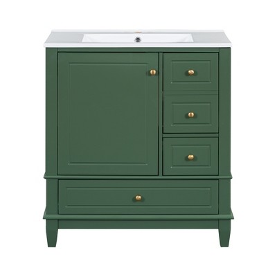 Christopher Knight Home Thomas 30" Bathroom Vanity with Sink, One Door with Shelf and Three Drawers