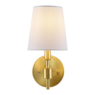 Dalany 7" Brass and White Wall Sconce Set