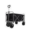 YONWAY 200Lbs Large Collapsible Folding Garden Cart Wagon with Drink Holders,with All-Terrain Wheels for Sand,Beach,Pet - 2 of 4