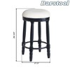 SKRAN 26" 360°Swivel Wooden Bar Stool,Fabric Upholstered Counter Height Barstool Classic American Traditional Design for Kitchen & Dining Room - 3 of 4