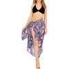 LA LEELA Women's Summer Beach Patriotic 4th of July American Bikini Wraps Cover Up Swimwear Sarong Coverups L Grey US Flag - 2 of 4