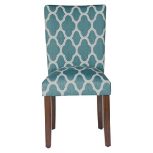 Parson Dining Chair Wood/Teal Geo (Set of 2) - HomePop, Blue