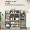 FONTOI 41" Kitchen Pantry Storage Cabinet, Freestanding Cabinet with 12 Shelves, 5-tier Shelving&Adjustable Shelves, Gray, 11.8"*40.9"*23.6" - 4 of 4
