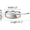 All-Clad Copper Core 5-Ply Stainless Steel Sauté Pan with Steel Lid 5 Quart Induction Oven Broiler Safe 600F Pots and Pans, Cookware Silver - 3 of 4