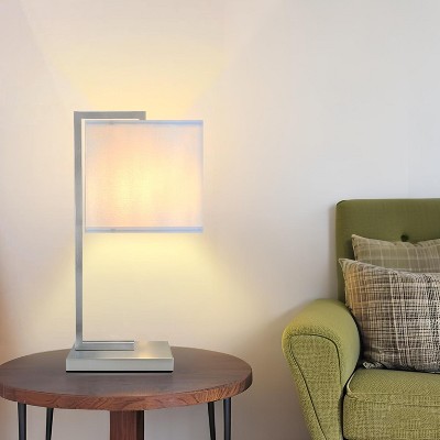 19-inch polished steel table lamp