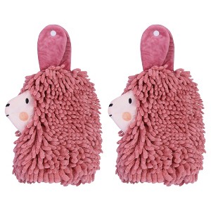 REGALWOVEN Cute Cartoon Alpaca Soft Absorbent Chenille Decorative Hand Towels 2 Pcs - 1 of 4
