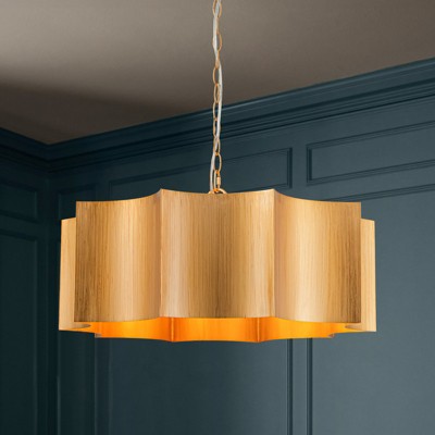 Rennnsan Runessa 22"W 3-Light Drum Modern Dimmable Chandelier in Gold