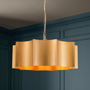 Rennnsan Runessa 22"W 3-Light Drum Modern Dimmable Chandelier in Gold - 1 of 4