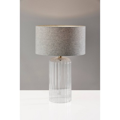 Large Carrie Table Lamp Clear Ribbed Glass - Adesso