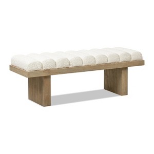 Jennifer Taylor Home Bella 52" Upholstered Modern Accent Bench, Ivory White Boucle - 1 of 4