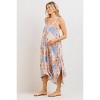 Hello Miz Women's Floral V Neck Sleeveless Spaghetti Strap Maternity Midi Dress - 2 of 4