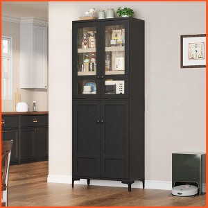 71" Tall Kitchen Pantry Cabinet, 5 Tier Freestanding Food Storage Cabinet with 4 Doors and Adjustable Shelves - 1 of 4