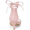 Allegra K Women's Kitten Heel Open Top Lace-Up Sandals - 3 of 4