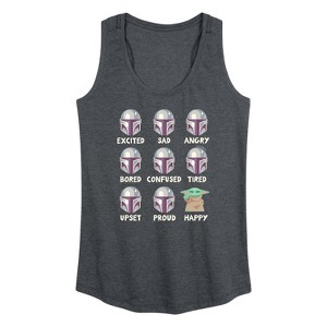Women's - Star Wars - The Mandalorian Mandalorian Moods Graphic Racerback Tank - 1 of 4