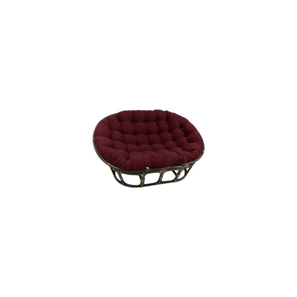 Photos - Coffee Table 63"x45" Double Papasan with Twill Cushion Burgundy - International Caravan