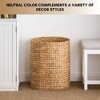 Solhome Ludmila Water Hyacinth Woven Full Oval Laundry Hamper 17.7" x 15" x 21.7" Natural Brown - 3 of 4