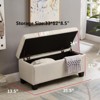 GustoWave 35.5'' W Contemporary Rectangle Storage Ottoman Bench in Beige Linen Look Fabric for Living Room, Entryway and Family Room - 2 of 4