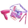 JuzToys Pretend Hair Stylist Set - 13pcs Kids Hair Salon Toys Pretend Play with Real Blowing Hair Dryer, Scissors, Comb – Pink/Purple - 4 of 4