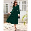 Womens Fall Dress Long Sleeve Ruffle V Neck Dress Elastic Waist Maternity Friendly Maxi Dress S-2XL - 4 of 4