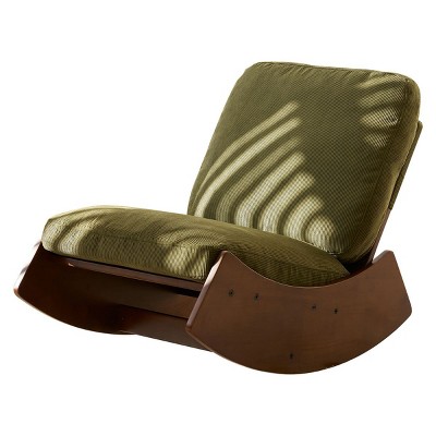NicBex Corduroy Glider Rocking Chair,Upholstered Nursery Rocker Chairs with Retro Striped Pattern,Modern Rocking Chair,Nursing Chair for Bedroom
