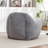 Gulches Gray Faux Fur Bean Bag Chair with Back Support Pre-Filled High-Density Shredded Foam Floor Sofa - 3 of 4