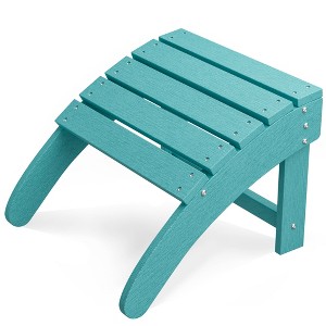 Ottoman for Adirondack Chair, HDPE Adirondack Ottoman Footrest, Weather Resistance Outdoor Footstool for Outside Porch Pool Lawn Backyard - 1 of 4