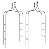 vidaXL Garden Arches 2 pcs Black 47.2"x15"x102.4" Steel - 2 of 4