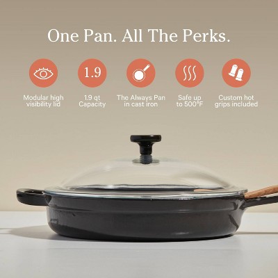 10-Inch Beige Enameled Cast Iron Always Pan with Lid