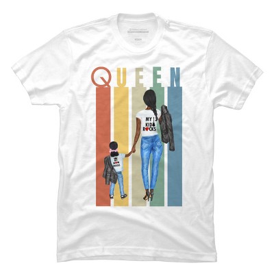 Men's Design By Humans Mother's Day Black Mom Queen Retro Stripes By duron4 T-Shirt - White - 4X Large