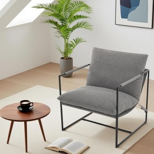 Sling Accent Chair for Living Room,Modern Metal Framed Cozy Armchair,Upholstered Chairs with Shredded Foam Cushioning, Lounge Chair - 1 of 4
