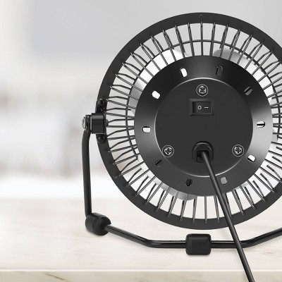 Holmes 4&#34; USB Powered Adjustable Head Personal Desk Fan Black