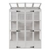 78" Wooden Greenhouse Cold Frame with 4 Independent Skylights and 2 Folding Middle Shelves, Walk-in Outdoor Greenhouse - ModernLuxe - 2 of 4