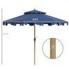 Sapphtopaz Patio Umbrella Beach Umbrella with Crank and Push Button Tilt 8 Sturdy Ribs Fringed Ruffles for Garden, Pool, Deck, Backyard - 3 of 4